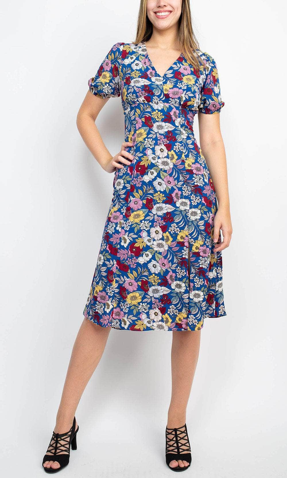 BCBG Generation GU07D23 - Short Sleeve Floral Casual Dress BCBG Generation GU07D23 - Short Sleeve Floral Casual Dress