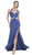 Bedazzled Halter Sheath Prom Dress Dress XXS / Royal