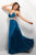 Blush - 9622 Embellished Halter Strap Neck A-line Gown Special Occasion Dress 0 / Peacock