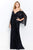 Cameron Blake by Mon Cheri - 120607 Ruched V-Neck Sheath Evening Gown Evening Dresses 4 / Black