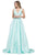 Cecilia Couture - 1463 Plunging V-Neck Pleated A-Line Gown Prom Dresses 0 / Light Mint