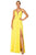 Cecilia Couture - 2123 Lace-up Back A-line Long Dress Prom Dresses 0 / Yellow