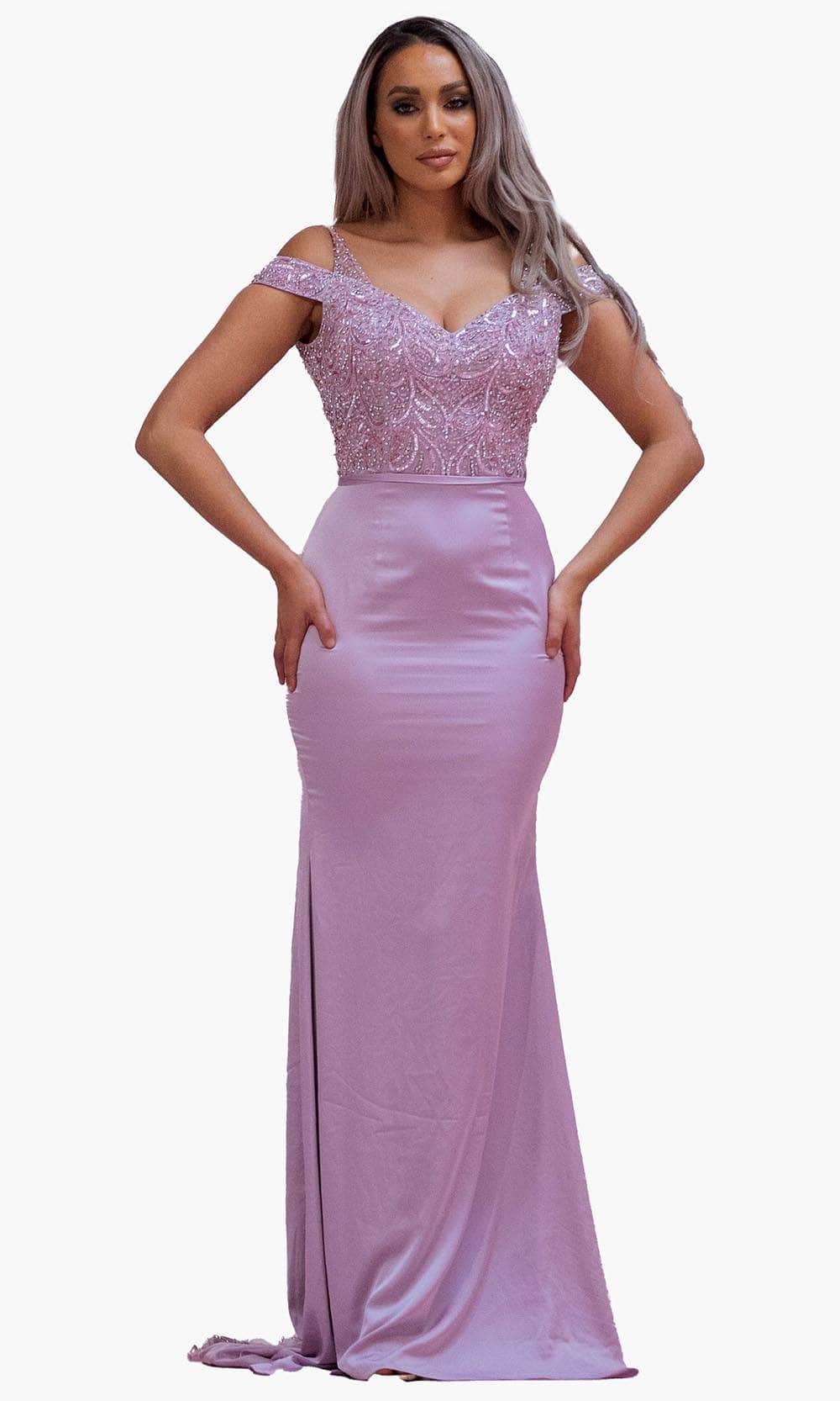 Chic and Holland BM1821 Cold Shoulder Formal Dress – Couture Candy