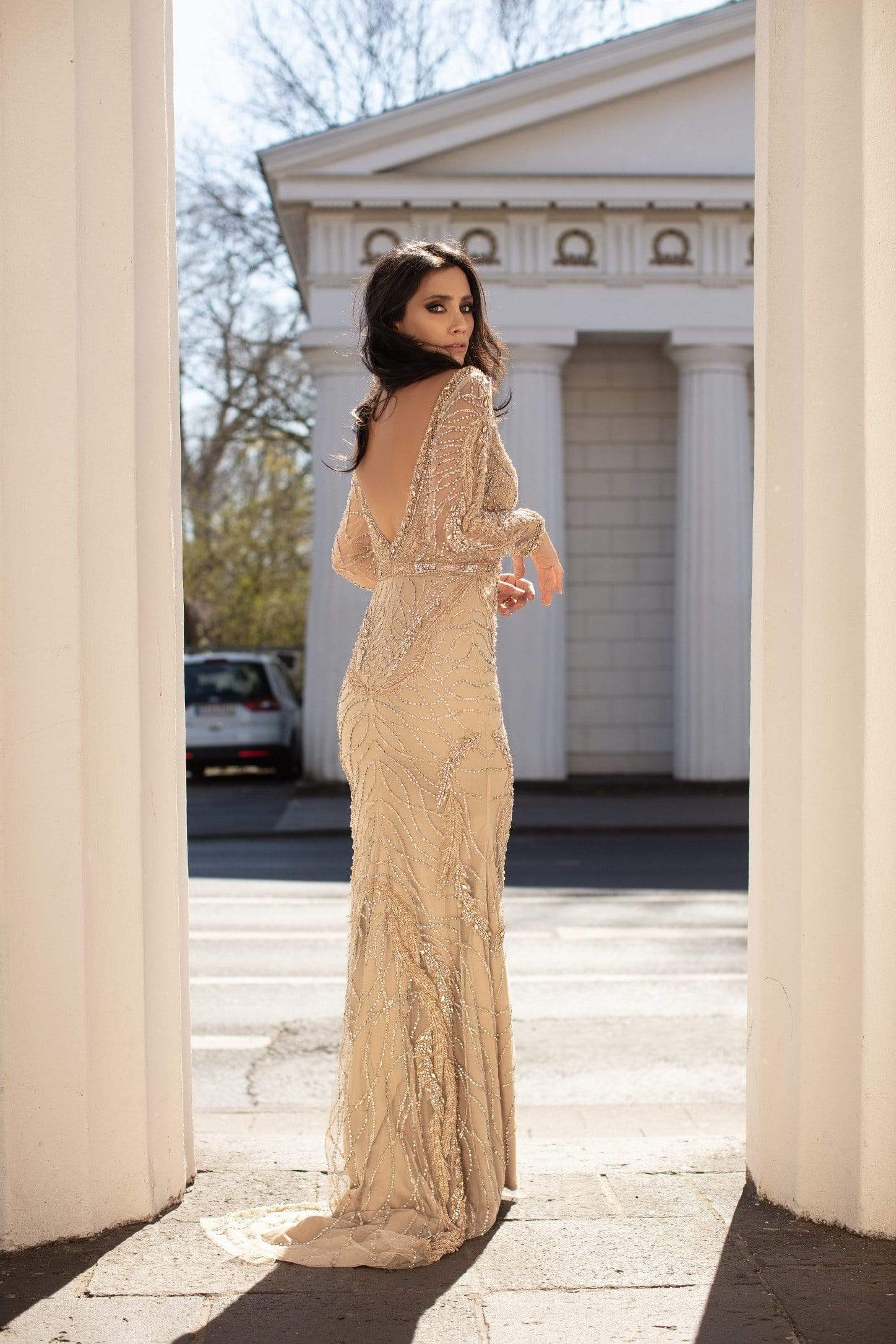 Chic and Holland HF1476 Prom Dress - Nude | NewYorkDress Chic and Holland HF1476 Prom Dress - Nude | NewYorkDress