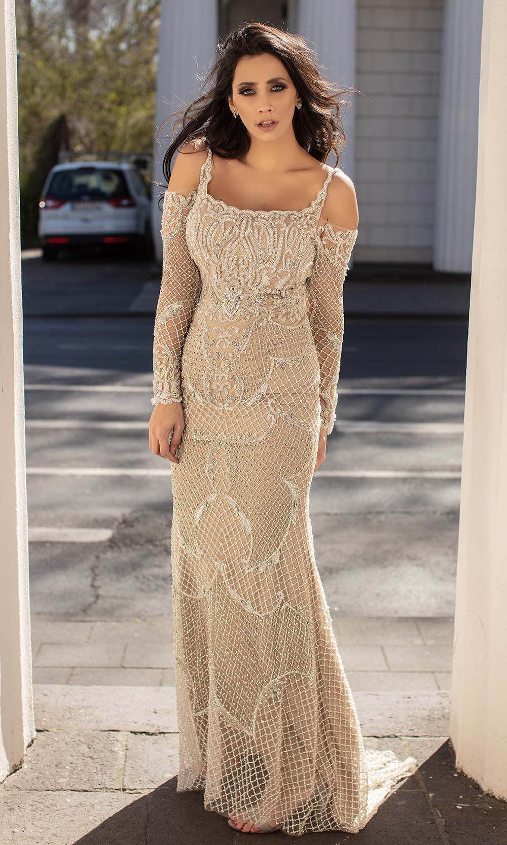 Chic and Holland - HF1568 Cold Shoulder Long Sleeves Dress 10 / Ivory - Shop Chic and Holland dresses on Couture Candy at CoutureCandy.com Chic and Holland - HF1568 Cold Shoulder Long Sleeves Dress 10 / Ivory - Shop Chic and Holland dresses on Couture Candy at CoutureCandy.com