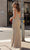 Chic and Holland - HF1569 Sequined V Neck Evening Dress Special Occasion Dress