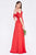 Cinderella Divine - 1018 Flutter Sleeve Scoop Neck Fitted Dress Bridesmaid Dresses