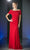Cinderella Divine - 3813 Off-Shoulder Ruched Bodice Drop Waist Gown Mother of the Bride Dresses XS / A Red