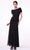 Cinderella Divine - 3813 Off-Shoulder Ruched Bodice Drop Waist Gown Mother of the Bride Dresses XS / Black