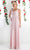 Cinderella Divine - 3984 V-Neck Ruched Bodice Chiffon A-Line Gown Bridesmaid Dresses XS / Blush