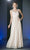 Cinderella Divine - 3984 V-Neck Ruched Bodice Chiffon A-Line Gown Bridesmaid Dresses XS / Champagne