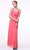 Cinderella Divine - 3984 V-Neck Ruched Bodice Chiffon A-Line Gown Bridesmaid Dresses XS / Coral