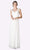 Cinderella Divine - 3984 V-Neck Ruched Bodice Chiffon A-Line Gown Bridesmaid Dresses XS / Off White