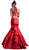 Cinderella Divine - 72046 High Halter Fitted Mermaid Gown Special Occasion Dress