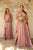 Cinderella Divine - 7469 Satin V-Neck A-Line Dress with Slit Bridesmaid Dresses