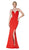 Cinderella Divine - 7470 Fitted Empire Waist Sleeveless Long Dress Bridesmaid Dresses 2 / Red