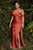 Cinderella Divine - 7488C Sweetheart Pleated High Slit Dress Bridesmaid Dresses 16 / Sienna