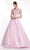 Cinderella Divine - 7635 Beaded Lace Illusion Jewel A-Line Dress Prom Dresses 2 / Baby Pink