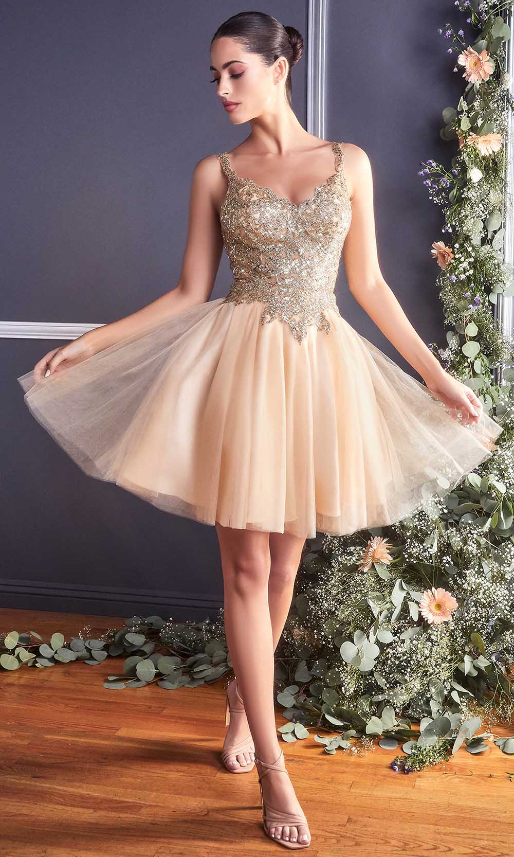 Cinderella Divine - 9239 Embellished V Neck A-line Dress Couture Candy Cinderella Divine - 9239 Embellished V Neck A-line Dress Couture Candy