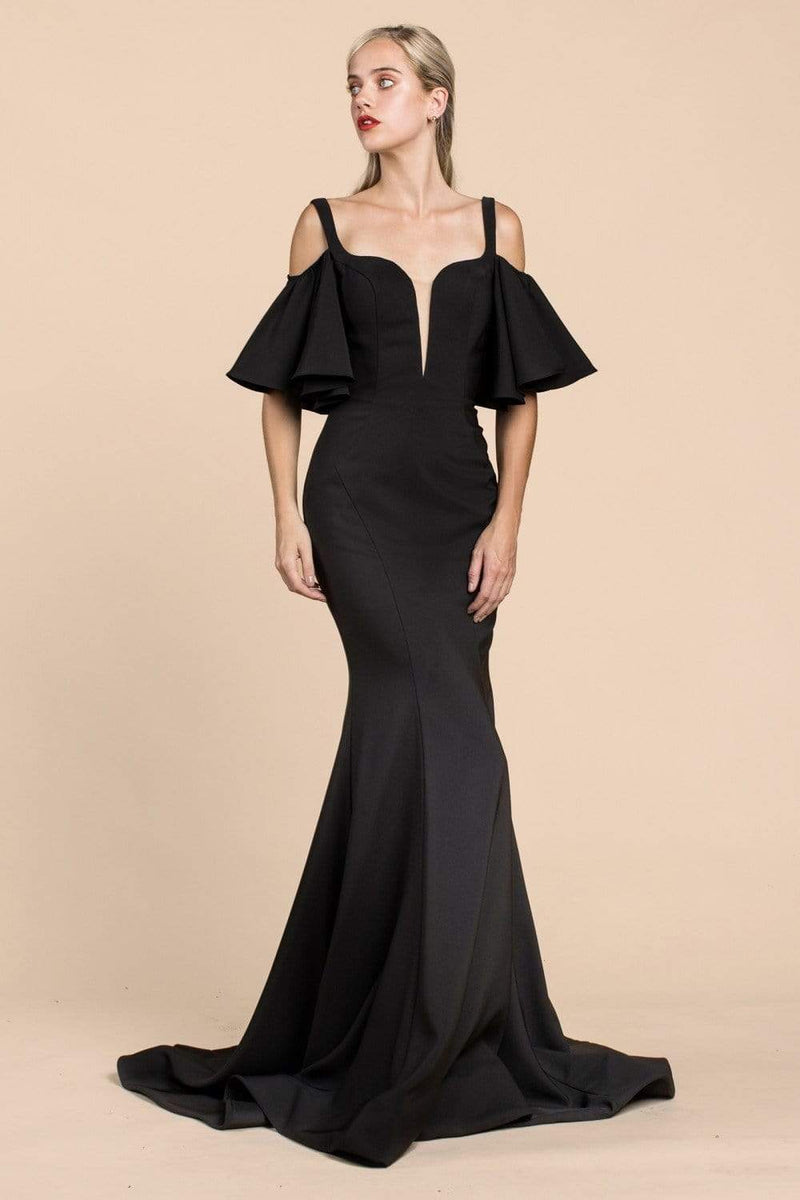 Cinderella Divine - KC19057 Off-Shoulder Glitter Mermaid Dress