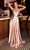 Cinderella Divine - BD104 Cowl Neck Satin A-Line Gown Prom Dresses XXS / Dusty Rose