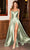 Cinderella Divine - BD104 Cowl Neck Satin A-Line Gown Prom Dresses XXS / Sage