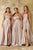 Cinderella Divine - BD104 Cowl Neck Satin A-Line Gown Prom Dresses XXS / Sand