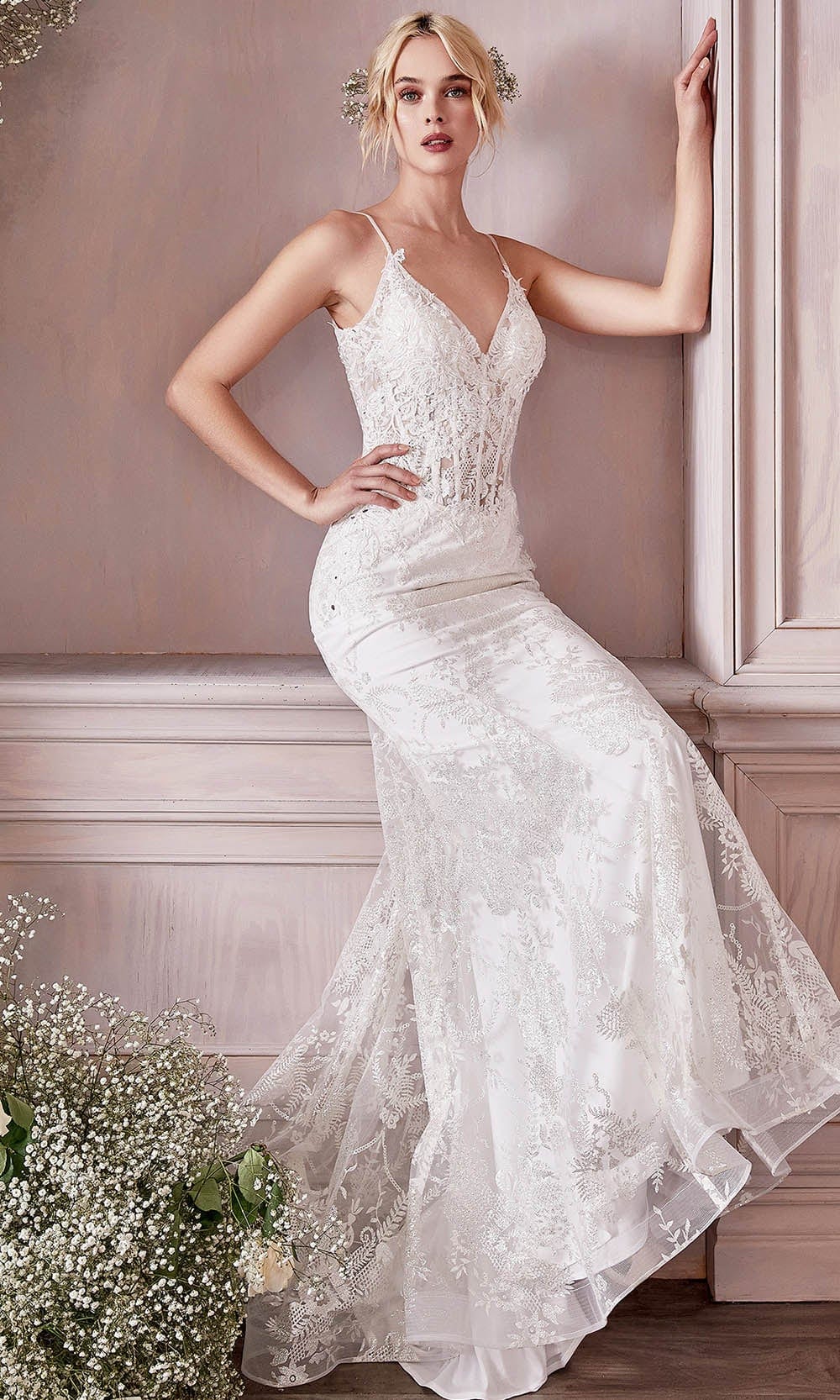 Cinderella Divine Bridal J825W V-neck Bridal Gown – Couture Candy
