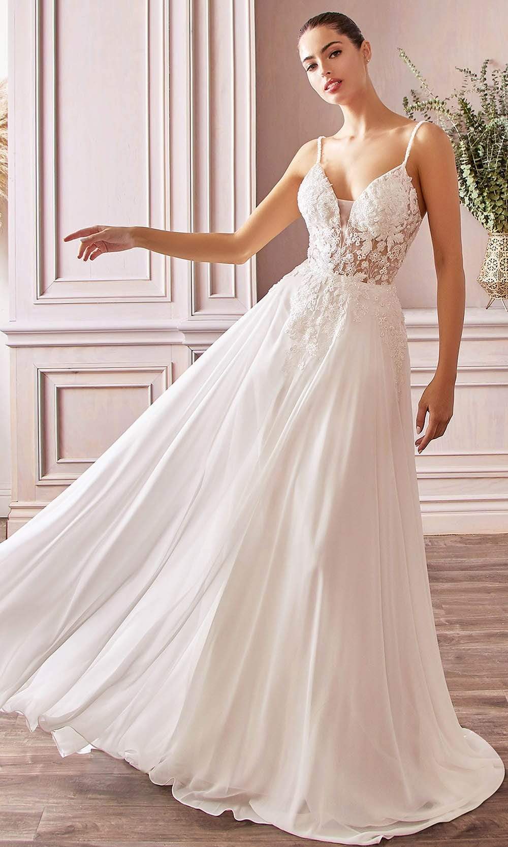 Cinderella Divine Bridals - TY11 Sheer Floral Embroidered Bridal Gown 16 / Off White - Shop Cinderella Divine Bridal dresses on Couture Candy at Cinderella Divine Bridals - TY11 Sheer Floral Embroidered Bridal Gown 16 / Off White - Shop Cinderella Divine Bridal dresses on Couture Candy at