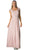 Cinderella Divine - Cap Sleeve Pleated Bodice A-Line Long Formal Dress Special Occasion Dress XS / Blush