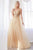 Cinderella Divine - CD0154 Plunging Beaded Appliqued Tulle Dress Prom Dresses