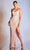 Cinderella Divine - CD219 Embellished V Neck Sheath Dress With Slit Evening Dresses 2 / Blush