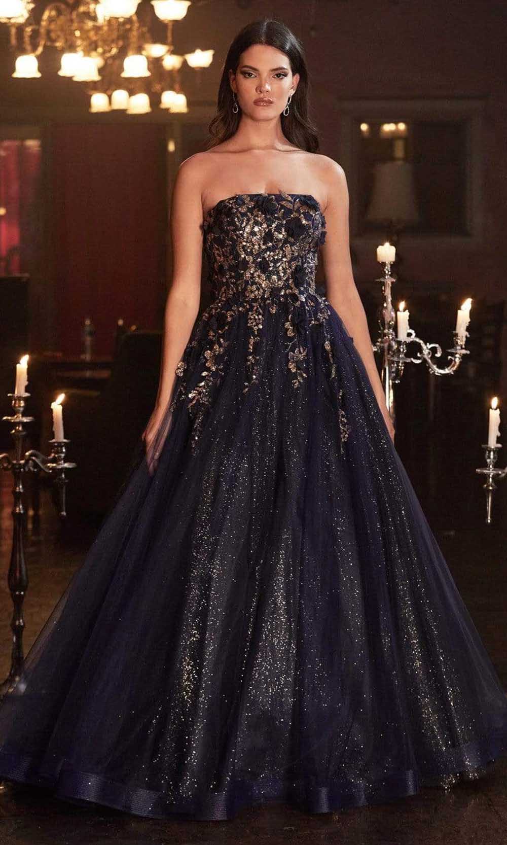 Cinderella Divine - CD955 Strapless Glitter Ballgown Cinderella Divine - CD955 Strapless Glitter Ballgown