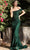 Cinderella Divine CD980 - One Shoulder Evening Gown Special Occasion Dress 2 / Emerald