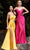 Cinderella Divine CDS410 - Beaded Illusion Prom Dress Special Occasion Dress 2 / Fuchsia