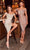 Cinderella Divine - CH190 Cowl Off-Shoulder Neckline Full Sequin Cocktail Dress CCSALE M / Rose Gold