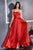 Cinderella Divine - CJ527 Long Crisscross Back Satin A-Line Dress Bridesmaid Dresses 2 / Red