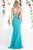 Cinderella Divine - CP812 Jeweled Sheer Midriff Sheath Gown Evening Dresses