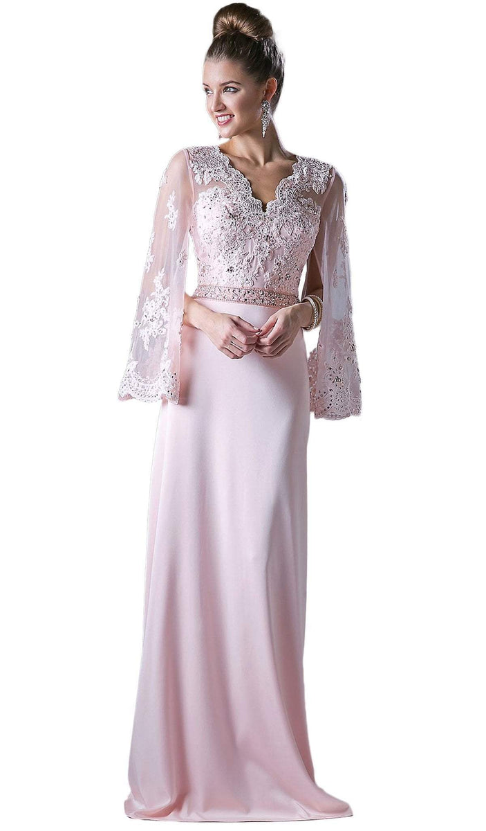 Cinderella Divine - Lace Scalloped V-neck A-line Dress main image 0