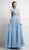 Cinderella Divine - Embellished Illusion Bateau Chiffon A-line Dress
