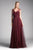 Cinderella Divine - ET320 Sleeveless Pleated Top Tulle A Line Gown Special Occasion Dress 2 / Burgundy