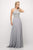 Cinderella Divine - Illusion Jewel Tonal Appliqued Long Evening Gown Prom Dresses XXS / Silver
