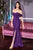 Cinderella Divine - KV1050 Off Shoulder Fitted Jersey Evening Gown Bridesmaid Dresses 2 / Eggplant