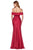 Cinderella Divine - KV1050 Off Shoulder Fitted Jersey Evening Gown Bridesmaid Dresses