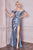 Cinderella Divine KV1056C - Off Shoulder Formal Gown Prom Dresses 18 / Dusty Blue