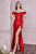 Cinderella Divine KV1056C - Off Shoulder Formal Gown Prom Dresses 18 / Red