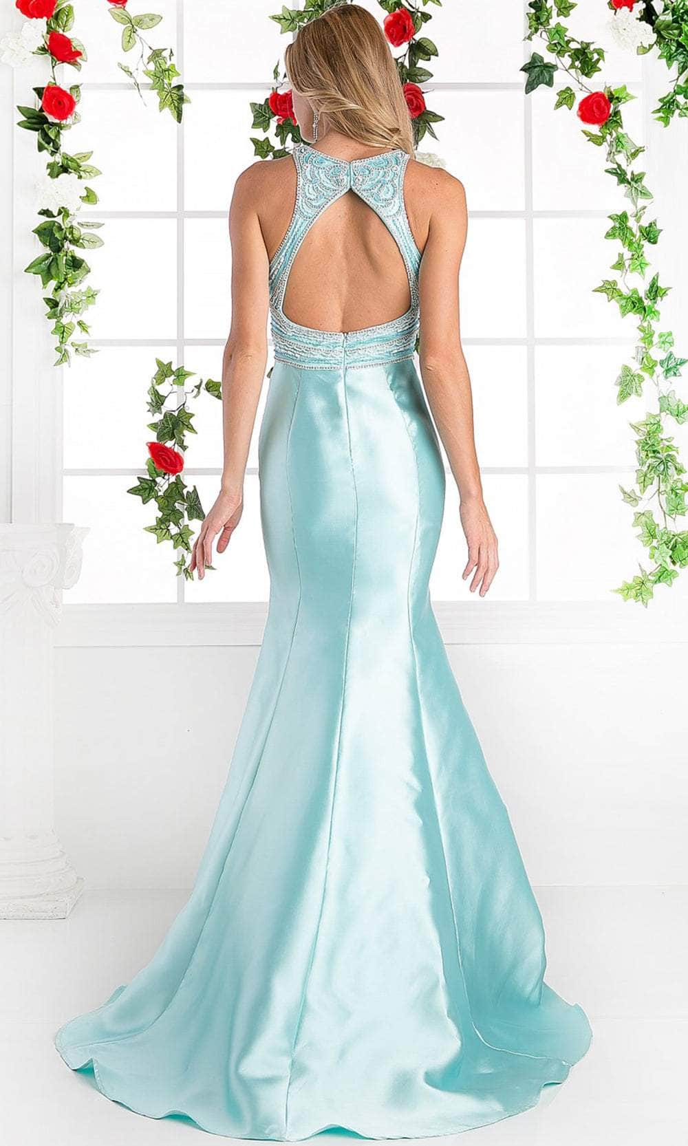 Backless Gown Tiffany Blue Formal Gown Cinderella Divine ML6538