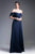 Cinderella Divine - Ruched Semi-Sweetheart Dress With Cape Detail Special Occasion Dress XS / Navy