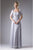 Cinderella Divine - Ruched Semi-Sweetheart Dress With Cape Detail Special Occasion Dress XS / Silver