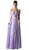 Cinderella Divine - Shirred Plunging Sweetheart Cold Shoulder Chiffon Gown Prom Dresses 2 / Lavender